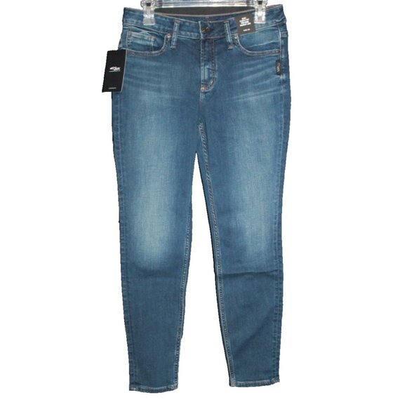 Silver Jeans Suki Mid Rise Curvy Fit Skinny Leg Denim Women's Size 30 30x29 NEW - Picture 1 of 2